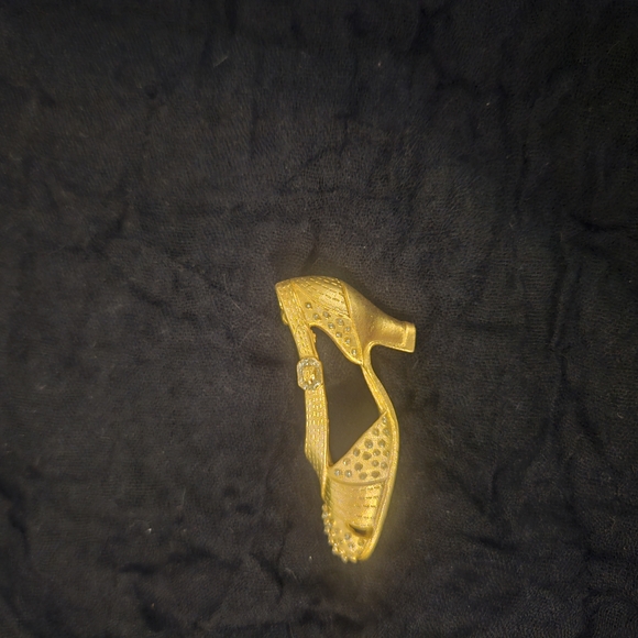Gold Strappy Heels with Rhinestones - Picture 1 of 4